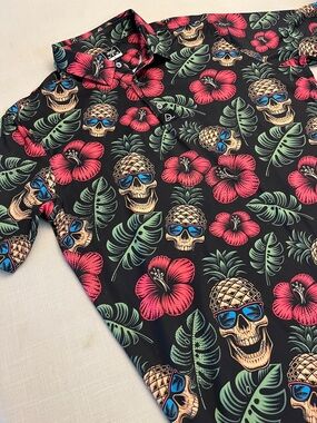 Deolax Skull Pineapple Golf Shirt